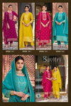 Savitri by Rangoon Dola Russian Jacquard Wholesale Kurti With Bottom Dupatta In India